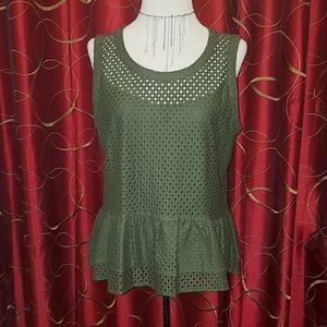A.N.A Baby Doll Olive Blouse